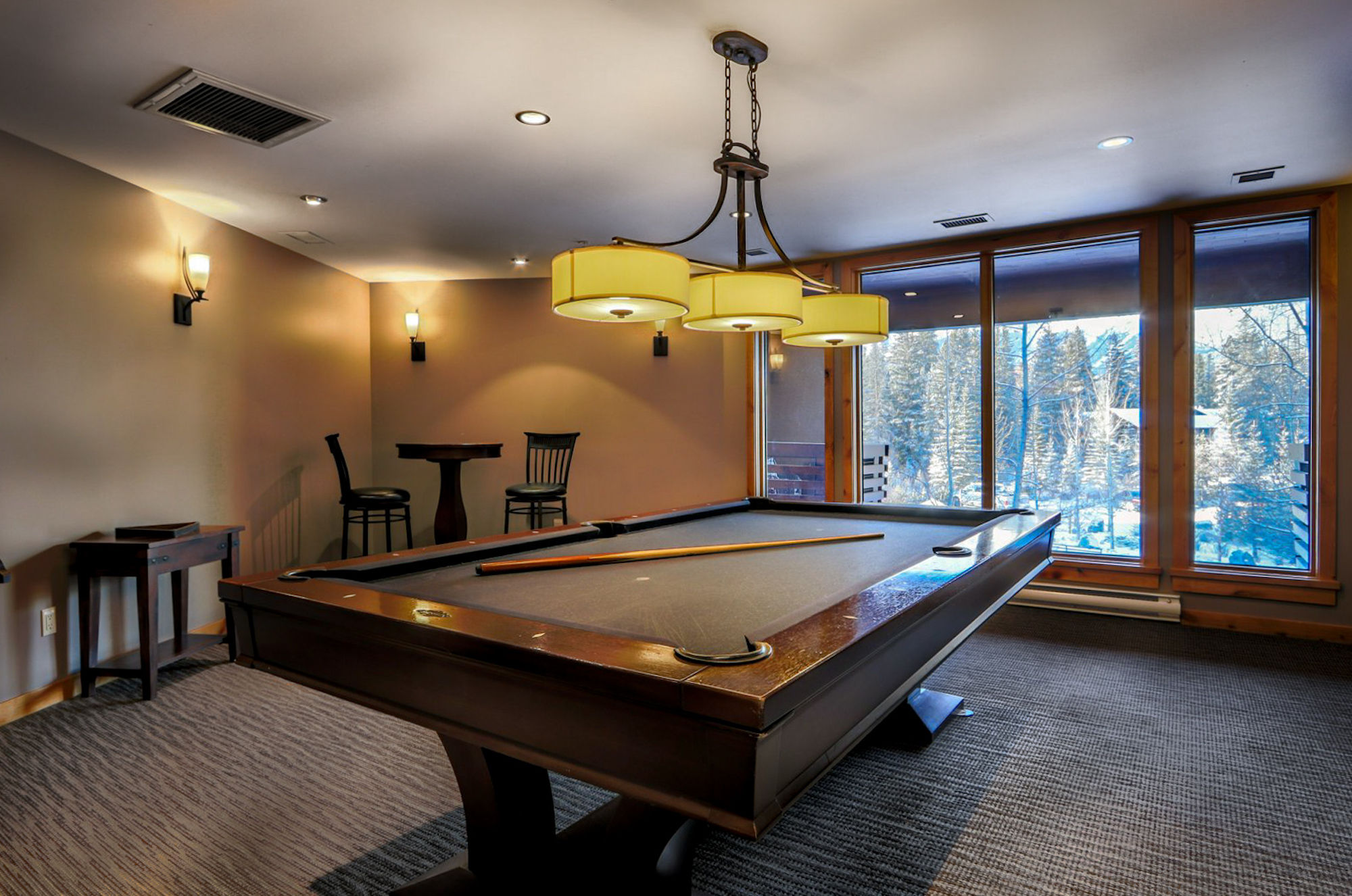 image The billiard room is located on the second floor of the building.