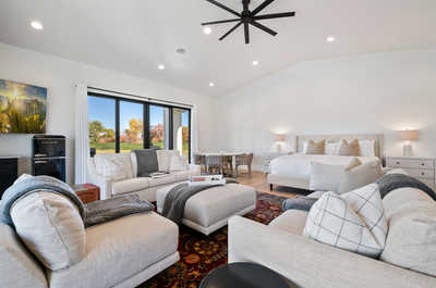 Lounge in the inviting living area, complete with a comfy sofa and smart TV.