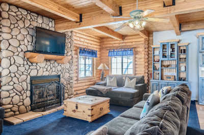 Comfort meets rustic charm in our spacious living area.