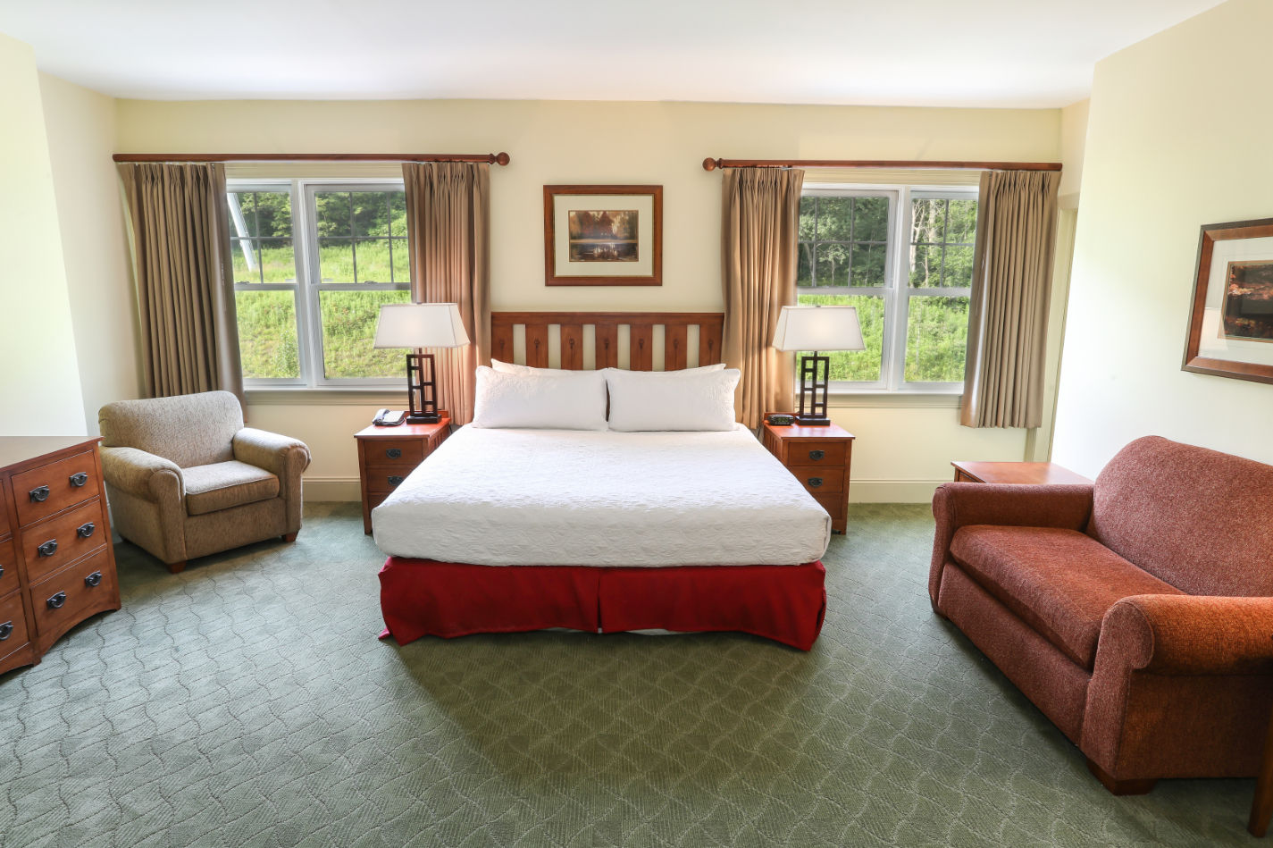 image Serene bedroom retreat with soft linens and picturesque window views for a restful stay.