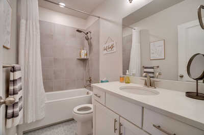 Refresh and rejuvenate in our pristine bathroom, thoughtfully designed for your comfort and convenience.