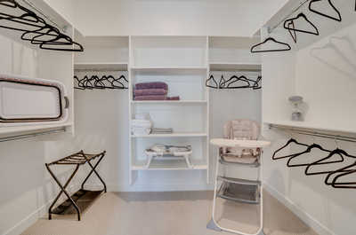 Keep your belongings organized with ease in our spacious walk-in closet, offering ample storage for all your essentials.