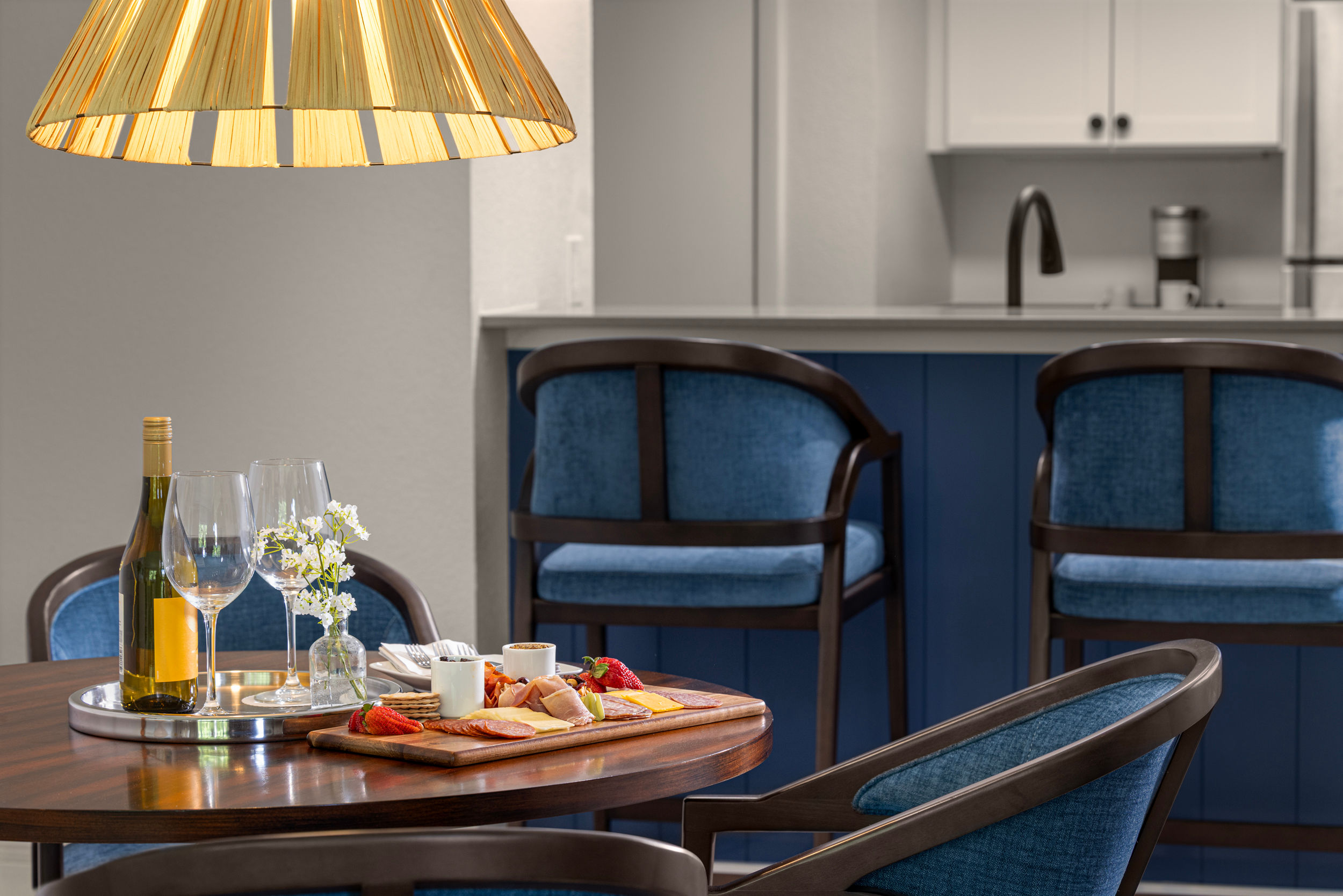 image Savor home-style meals or a glass of wine in your fully equipped kitchenette.