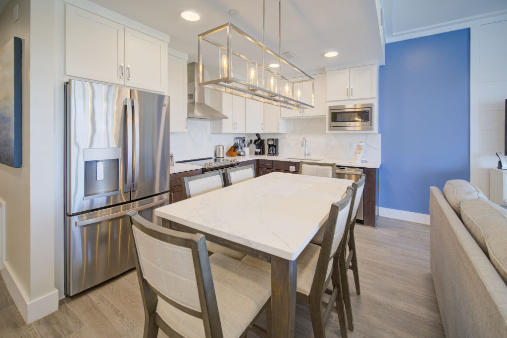 image Start your day in a modern, fully-stocked kitchenette, ideal for preparing light meals.