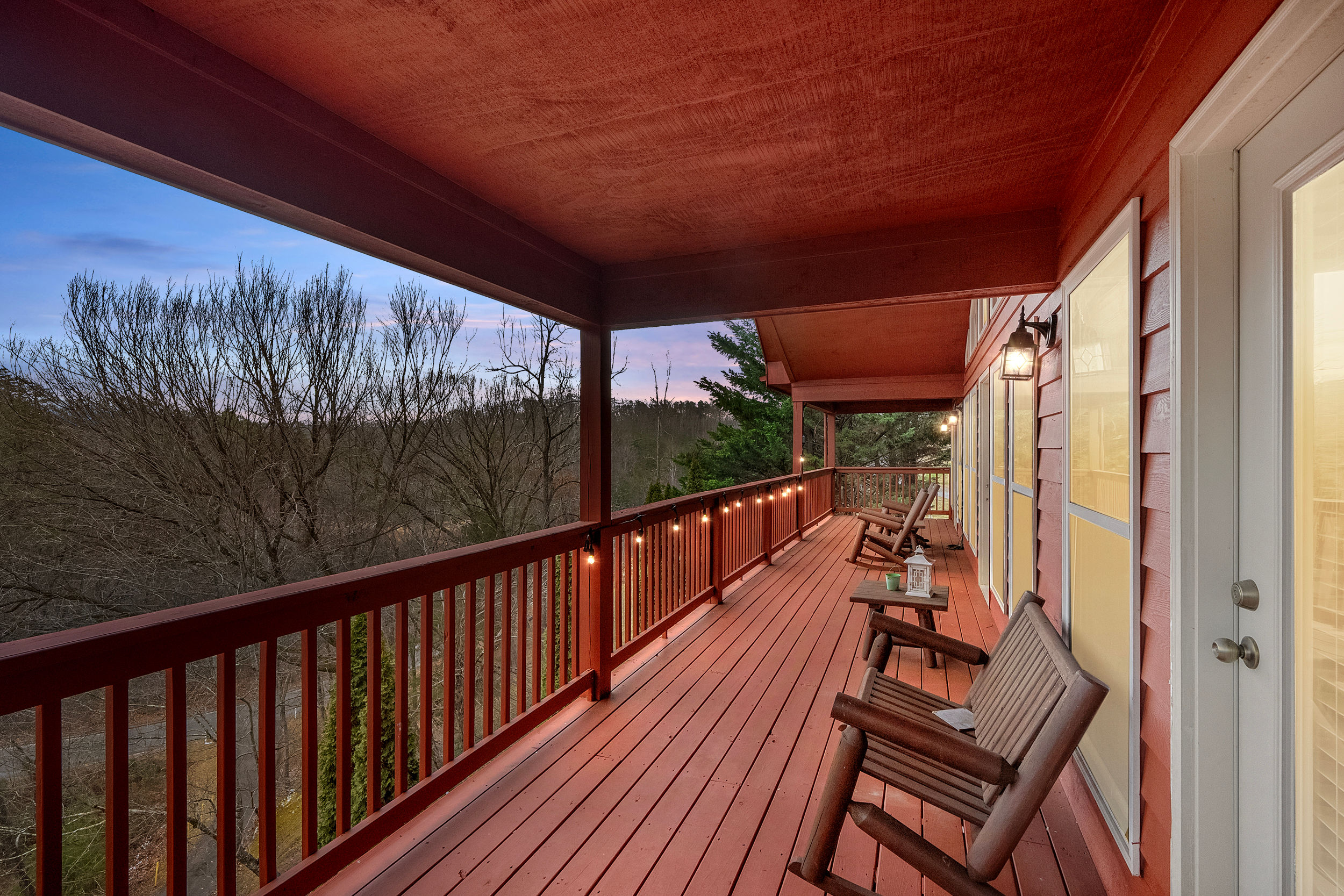 image Breathe in the fresh mountain air on the deck while enjoying a picturesque backdrop.