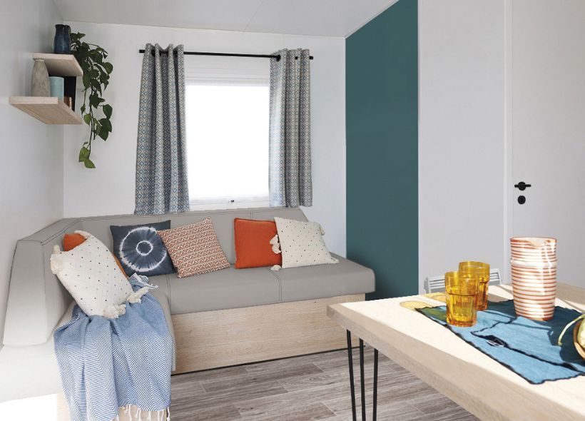 image Cozy living area with vibrant decor, perfect for relaxation and socializing.