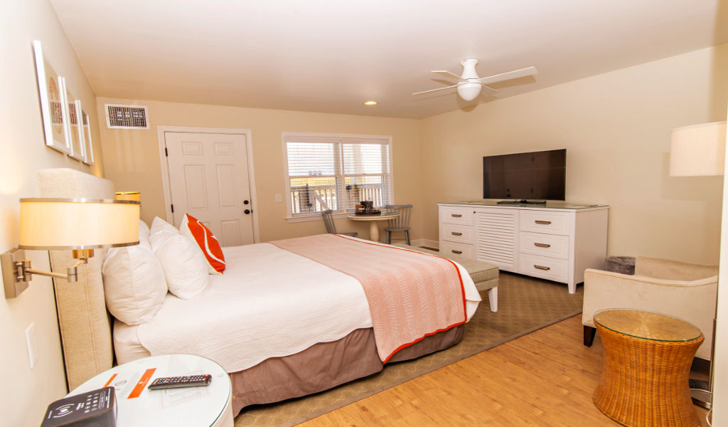 image Elegantly lit bedroom with a contemporary flair.