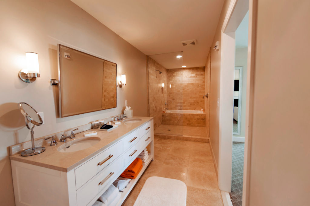 image Indulge in the comfort of a luxurious bathroom with spa-like amenities.