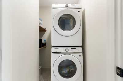 Convenient in-unit laundry with a stackable washer and dryer, making longer stays more comfortable.