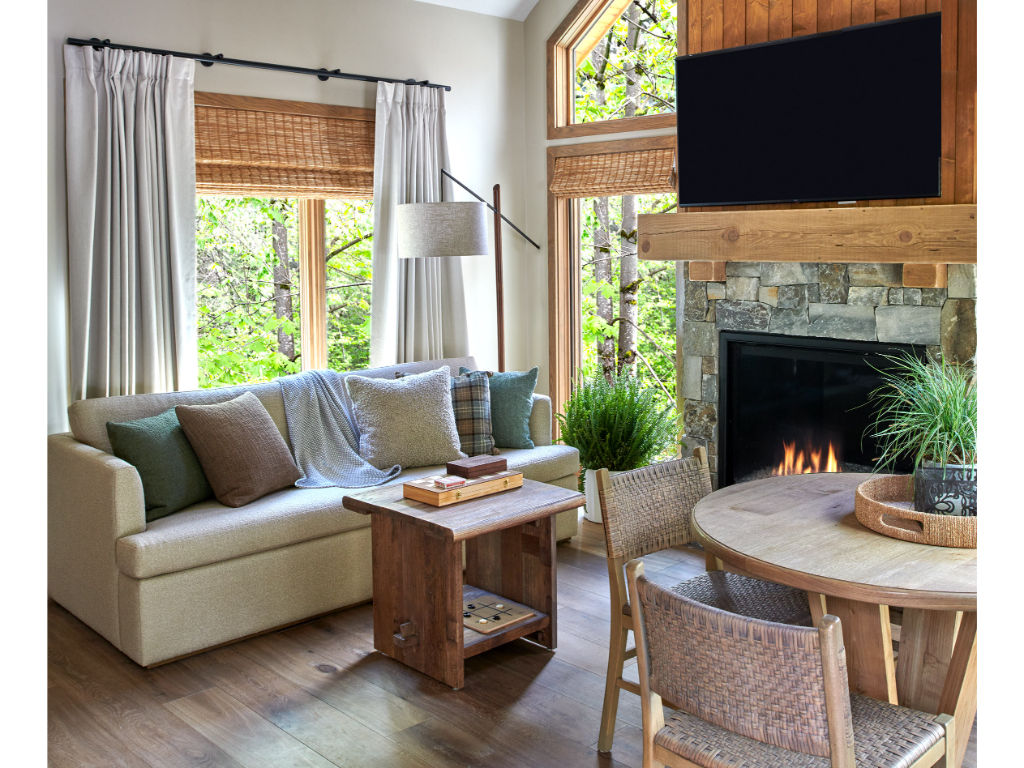 image Bright and airy living space with modern amenities and charming decor, perfect for unwinding after a day of adventure.