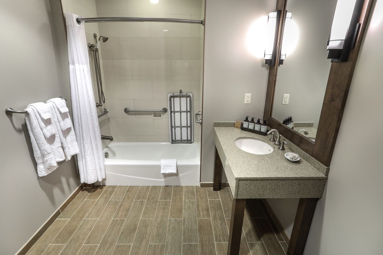 image A sleek and modern bathroom designed for comfort and relaxation.