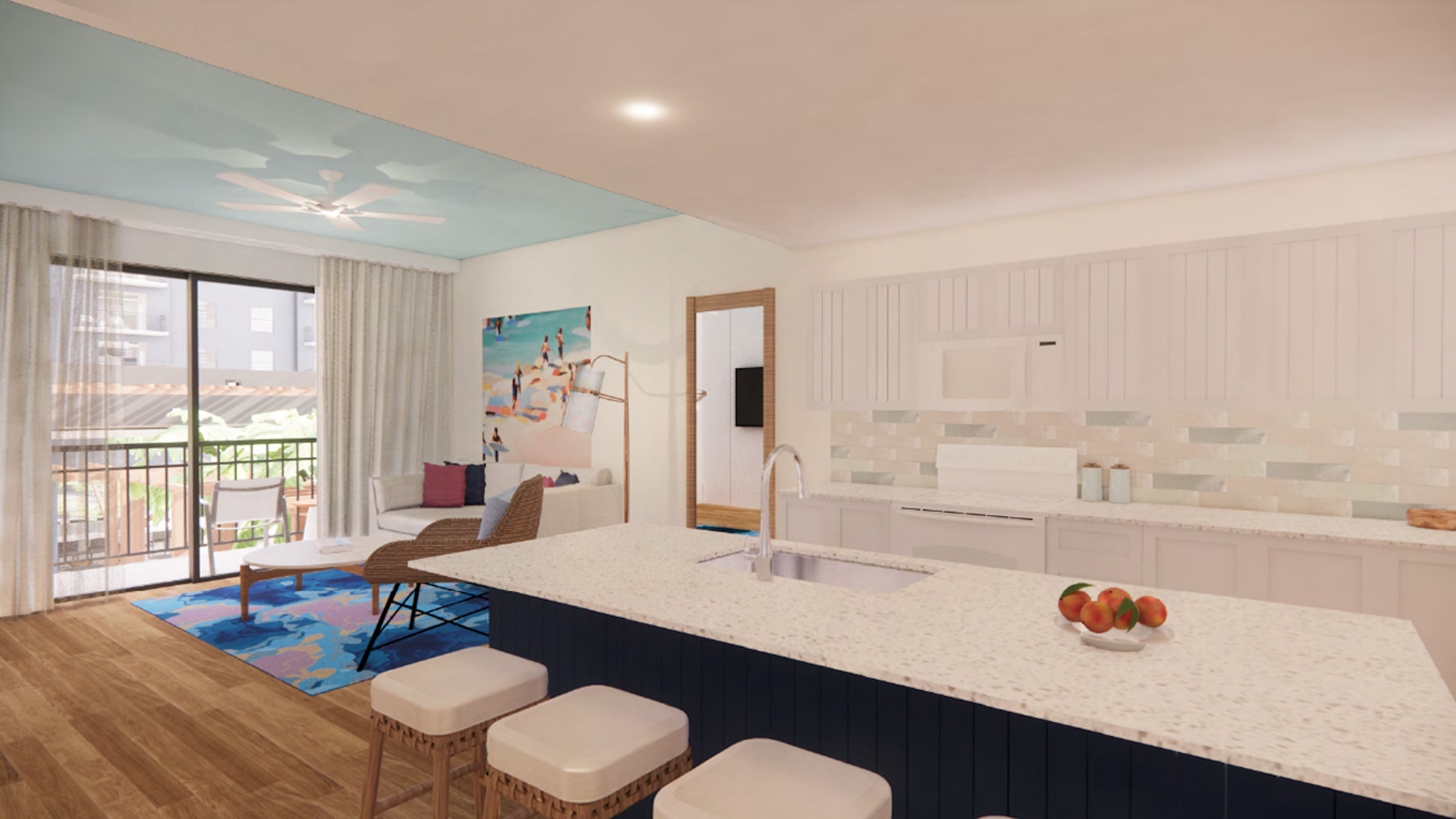 image Bright, open-concept area blending kitchen and dining space, perfect for shared meals and entertaining.