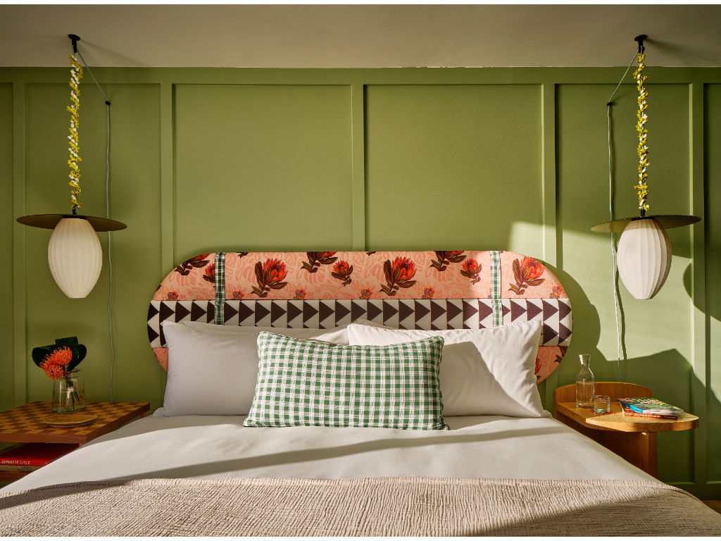 image Soft, earthy tones and playful patterns create a welcoming atmosphere, ideal for unwinding after a long day of exploring.
