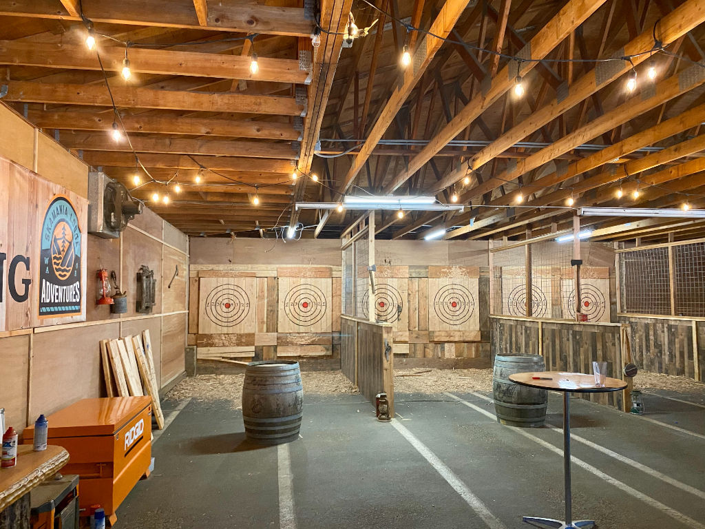 image Test your skills with an exhilarating axe throwing session.