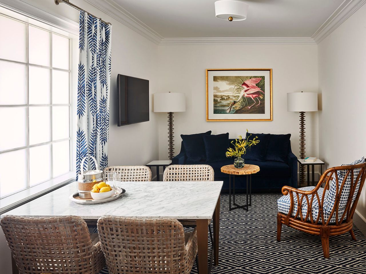 image Cozy dining nook with natural textures and bold accents creates a warm and inviting space for meals.