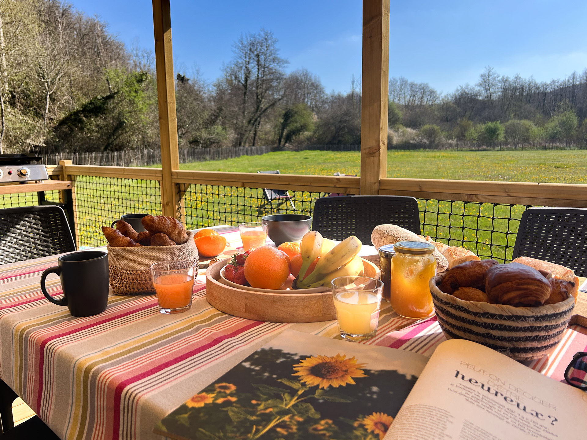 image Enjoy leisurely breakfasts on the spacious terrace, surrounded by nature, where families can unwind over delicious treats and refreshing drinks.