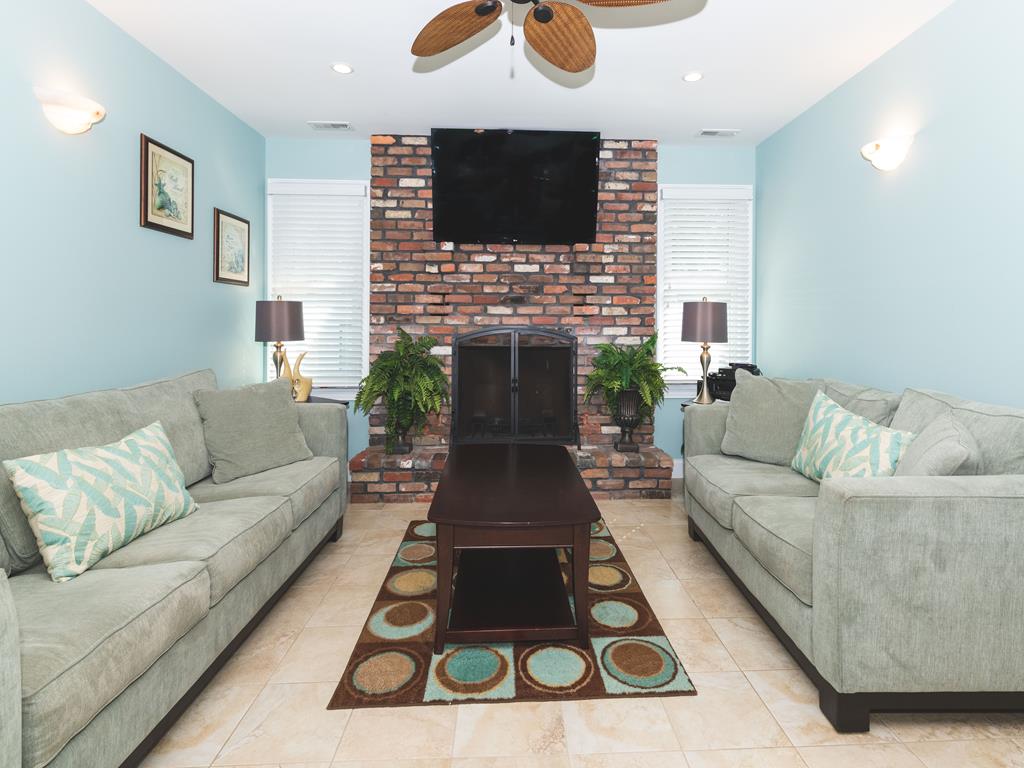 image Bright living room with vibrant decor and natural light.