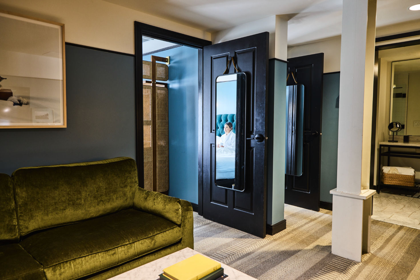 image Thoughtfully designed living space, blending modern comfort with vintage-inspired charm.