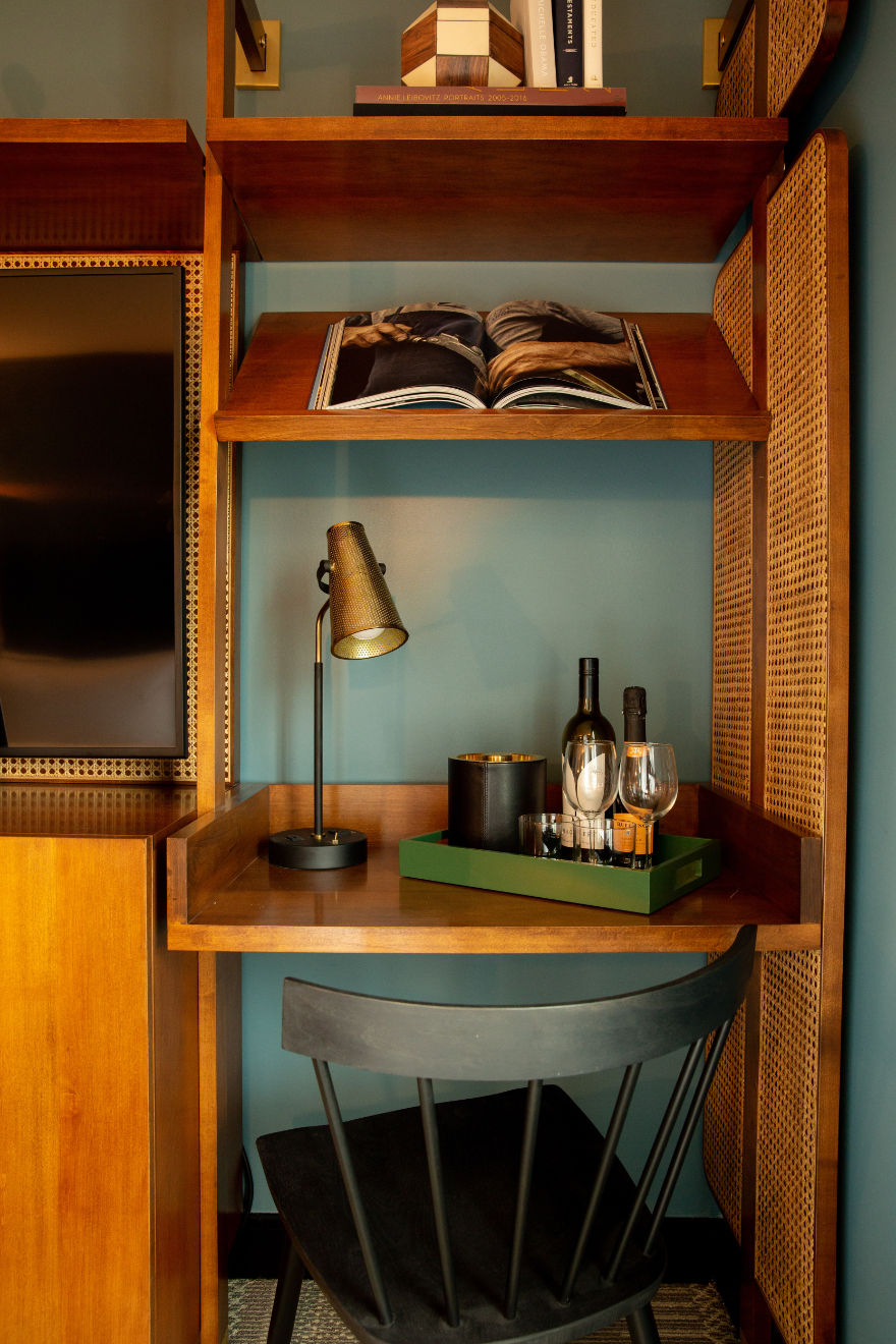 image Charming workspace with vintage flair, blending mid-century design with modern convenience for a stylish touch.
