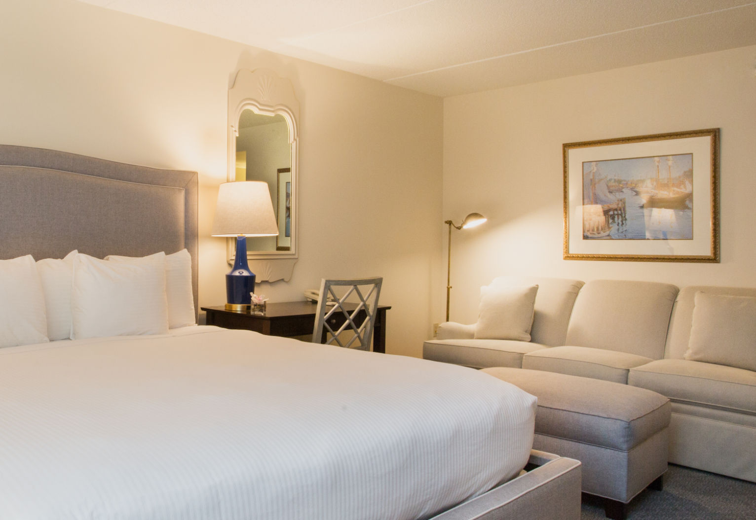 image Soft lighting and cozy furnishings create a warm and inviting retreat for restful nights.