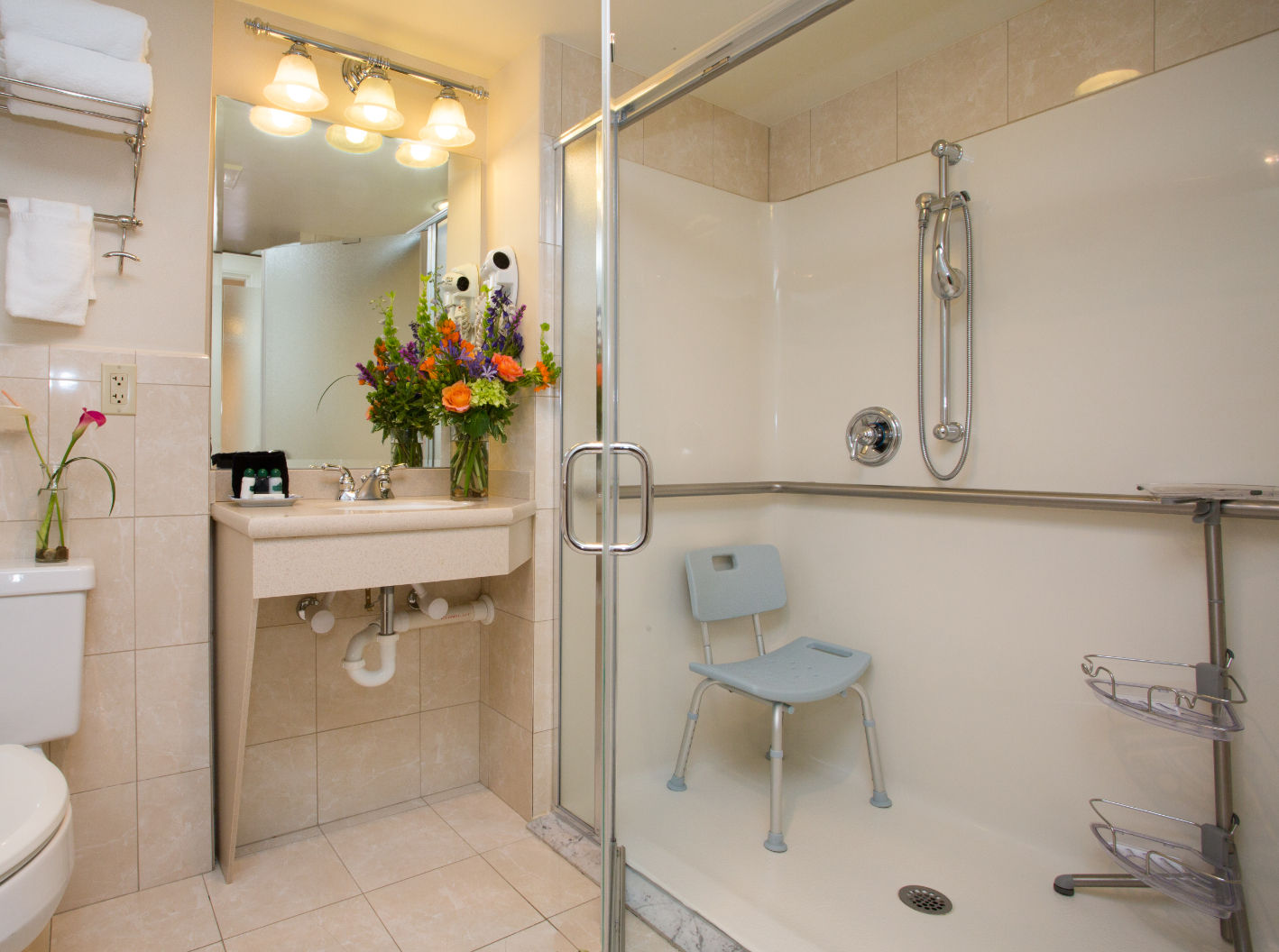 image An accessible shower with thoughtful design ensures comfort and ease during your stay.