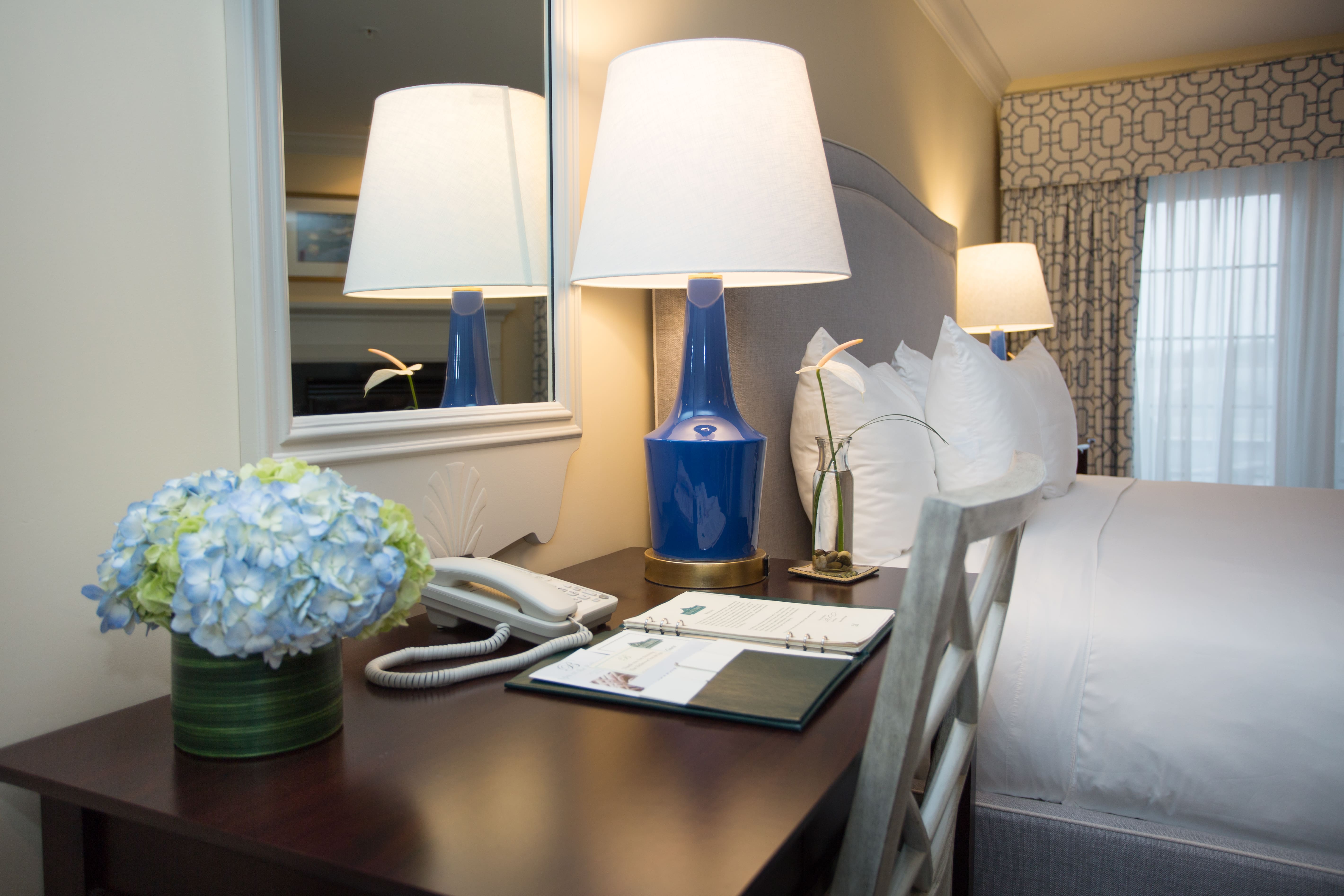 image Elegant touches and soft lighting make this workspace a peaceful and inviting retreat.