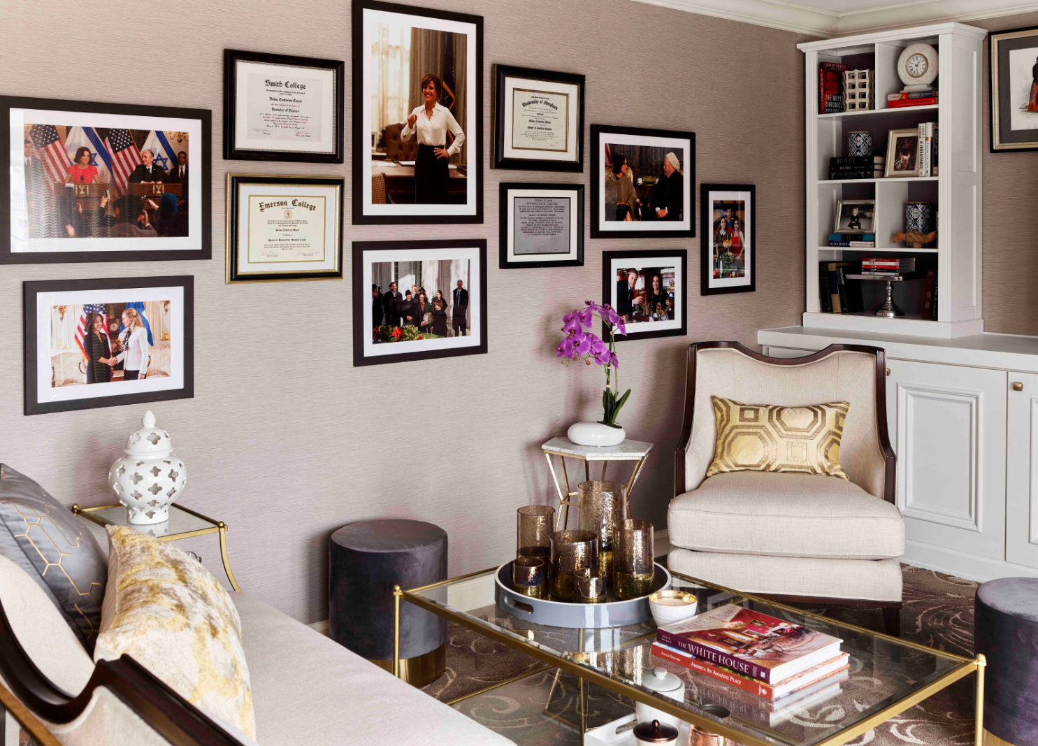 image A space that tells a story, featuring a gallery wall of achievements and cherished moments.