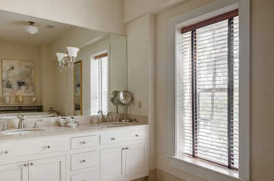 Bright and spacious, this beautifully designed bathroom offers a refreshing start to the day.