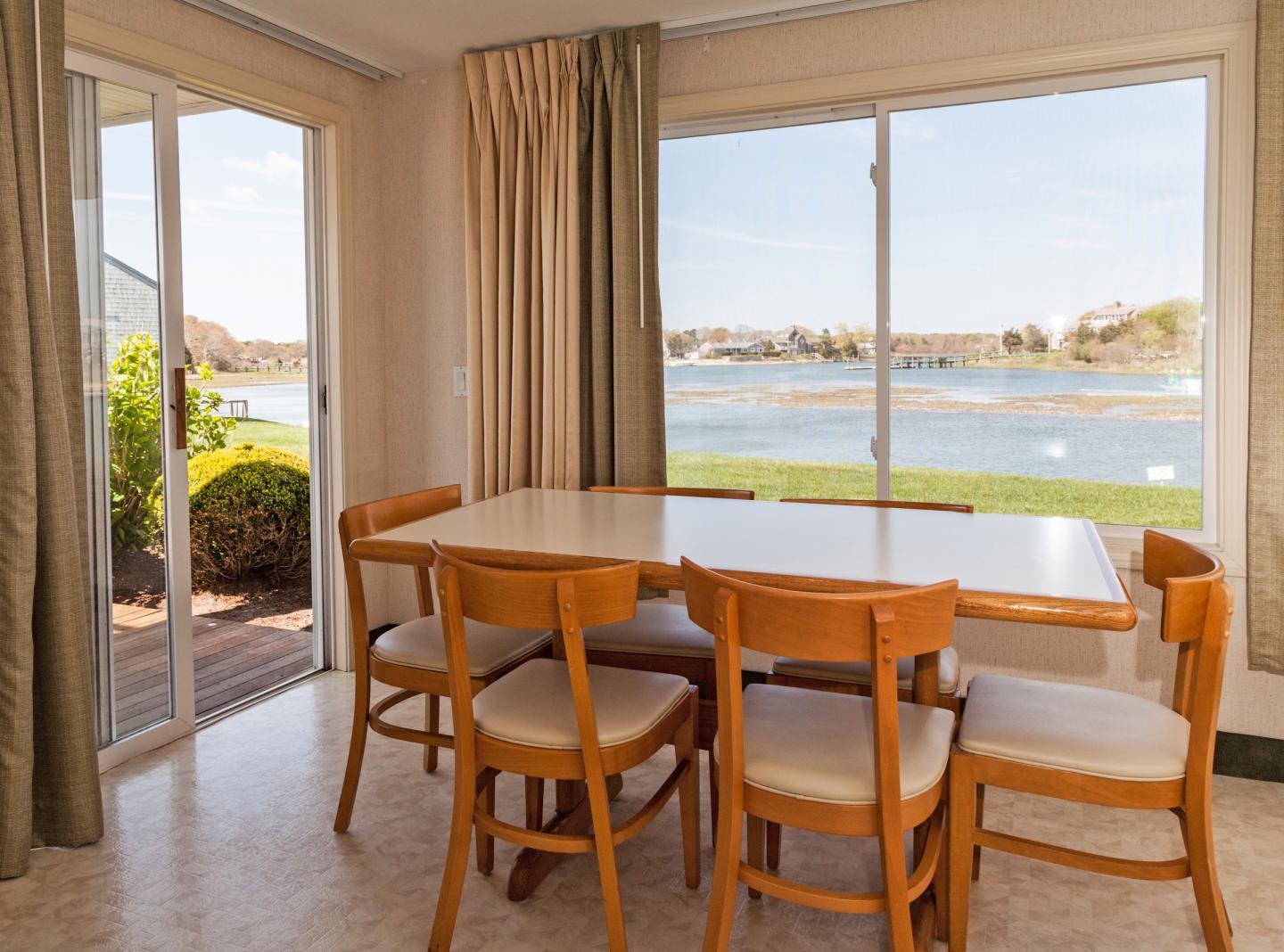 image Start the day with coffee and sunshine or wind down with dinner by the water—every meal comes with a view.