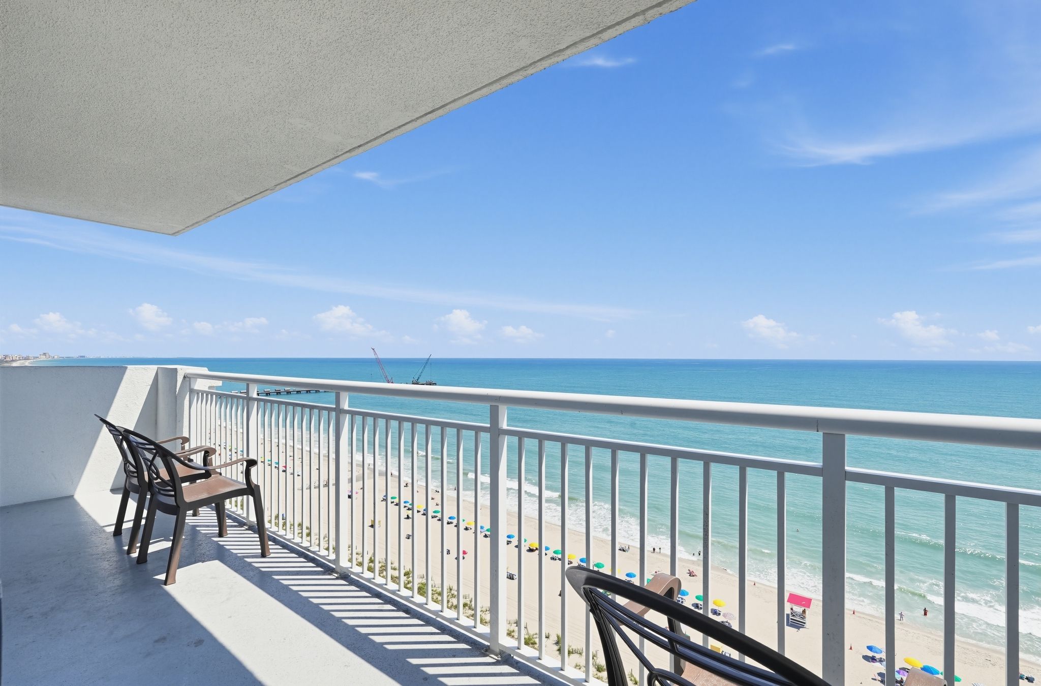 image Balcony view of beach and ocean