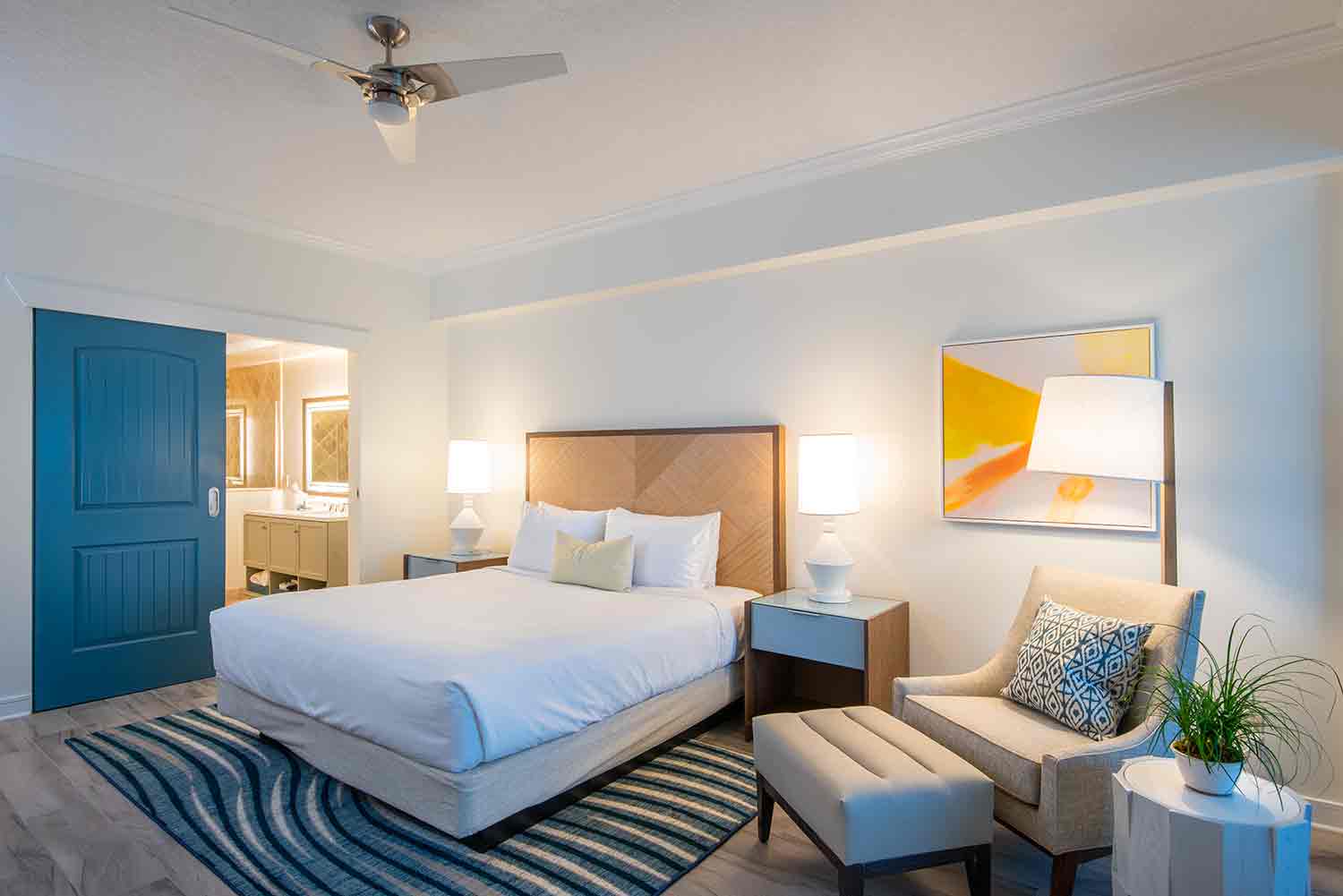 image Ease into the evening in a room that blends clean design with cozy nooks for quiet reflection or conversation.