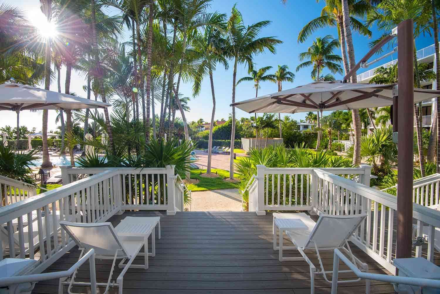 image Step onto a breezy deck framed by palms, where sunny skies and swaying shade set the pace for pure relaxation.