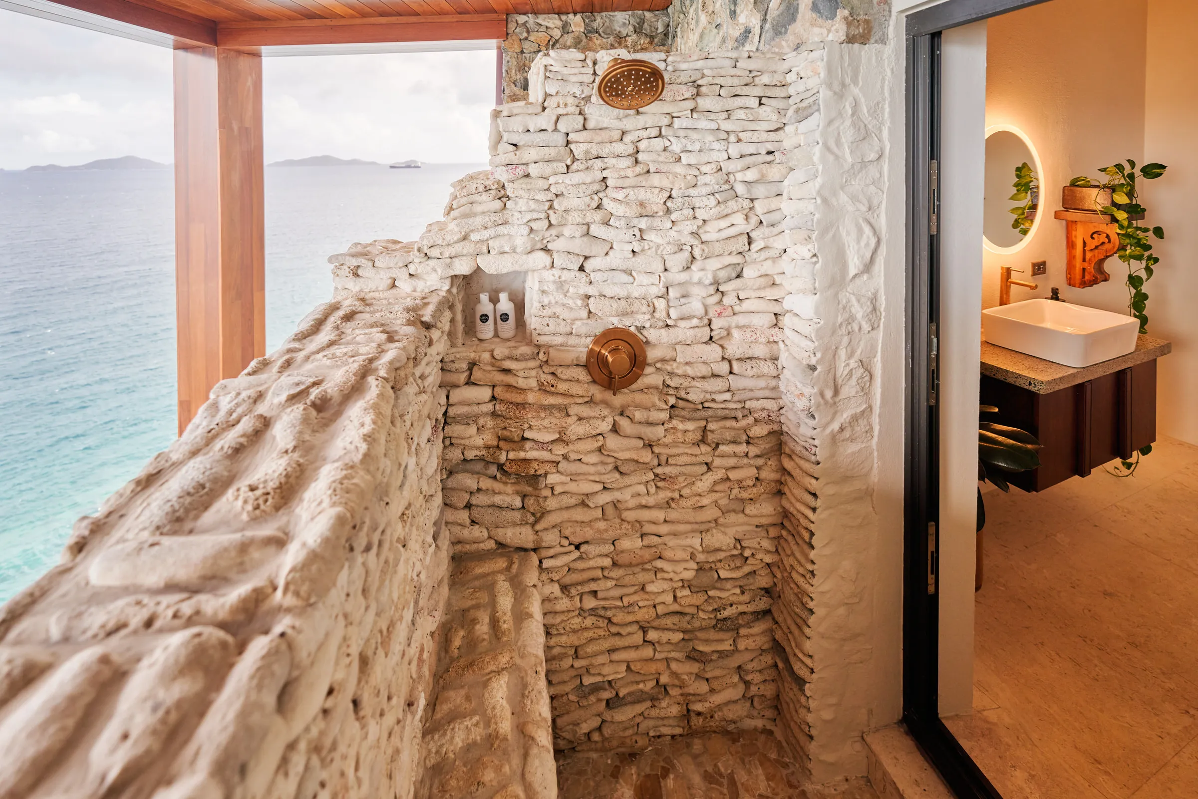 image Experience tranquility and beauty with every view, even from this unique shower.