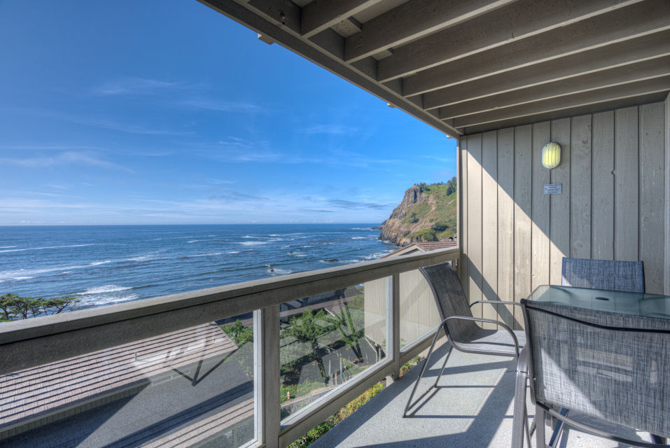 image Wake up to breathtaking views with direct access to your private deck overlooking the Pacific Ocean.
