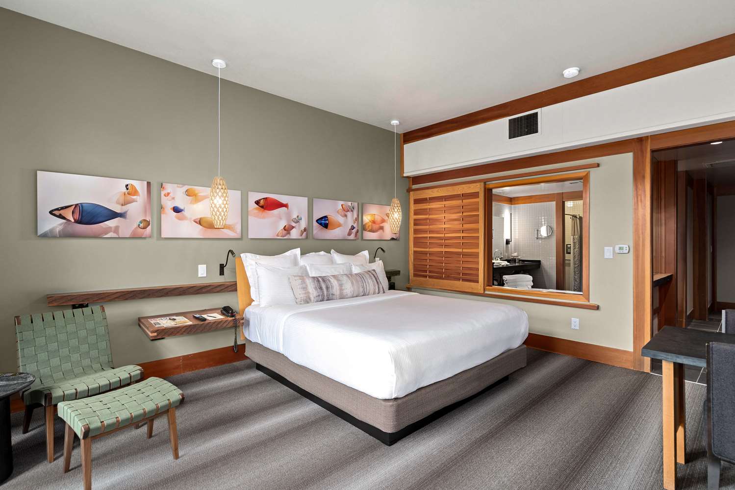 image Plush bed and calming décor create a restful haven surrounded by the beauty of wine country.