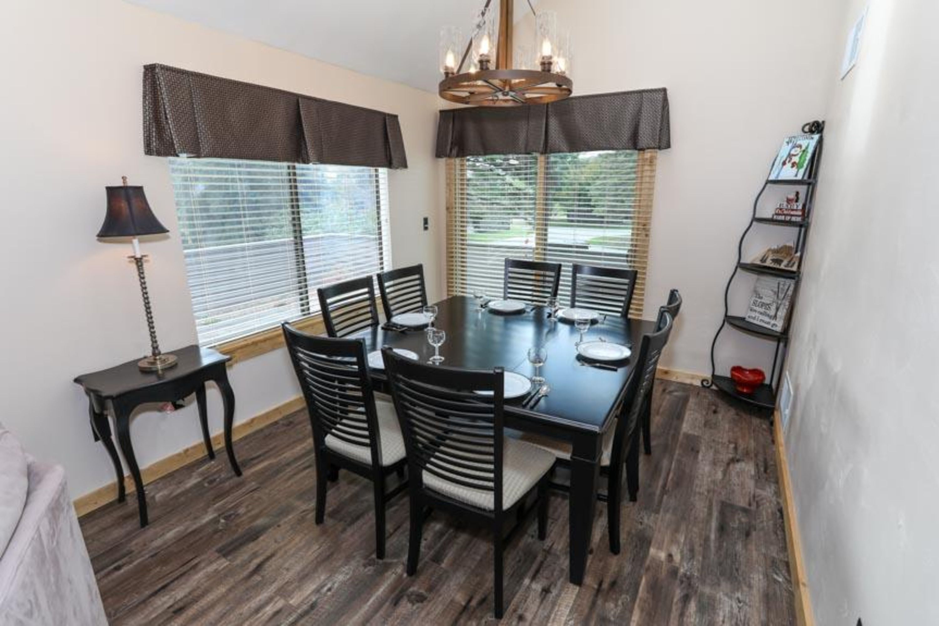 image Spacious dining area with natural light and seating for eight—perfect for group meals and game nights.