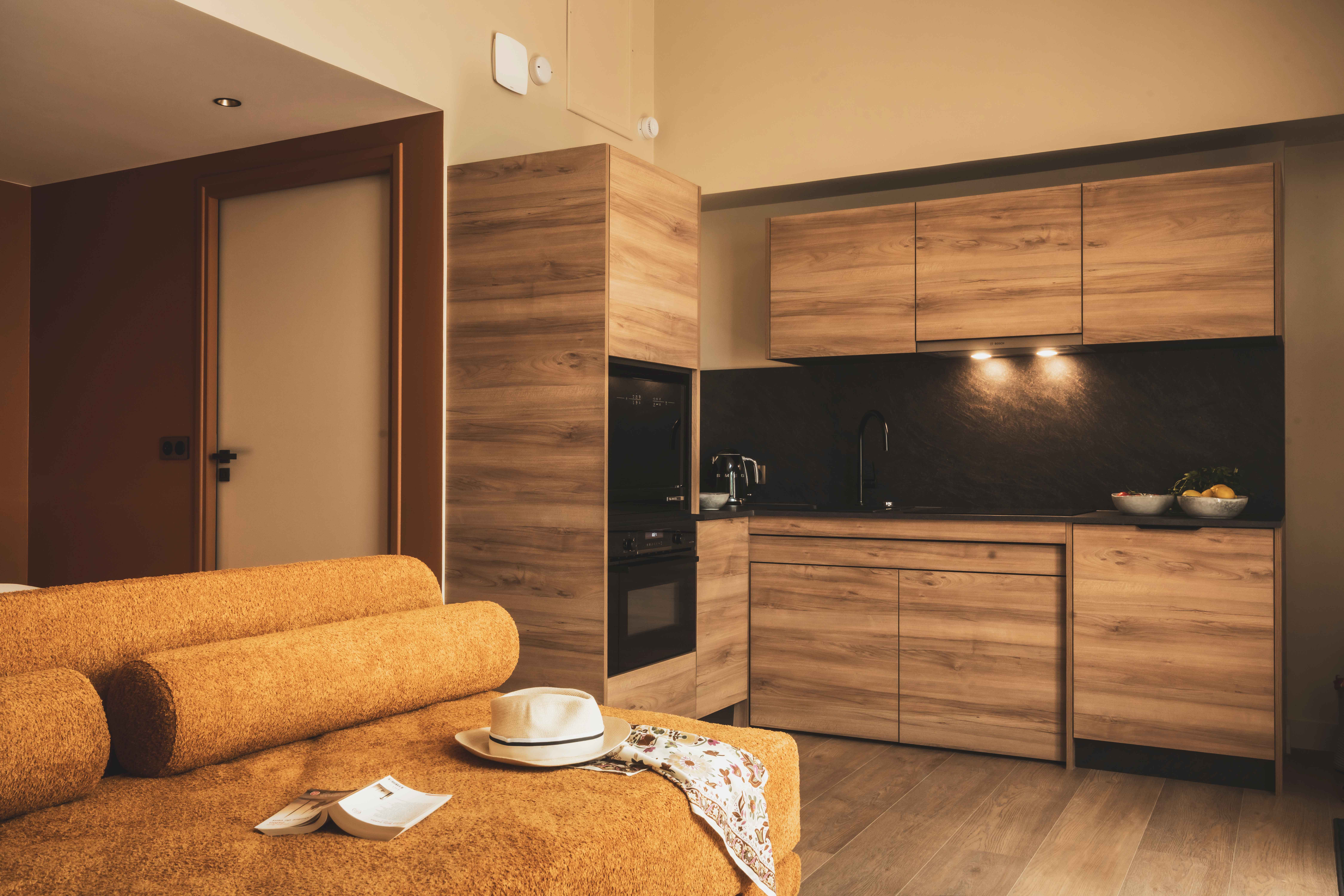 image A well-equipped kitchen designed for easy meals between beach walks and village strolls.