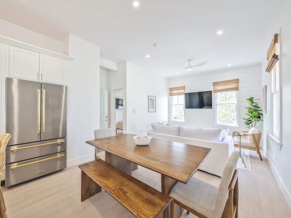 image Cook and dine in style in a contemporary kitchen that blends functionality and charm.