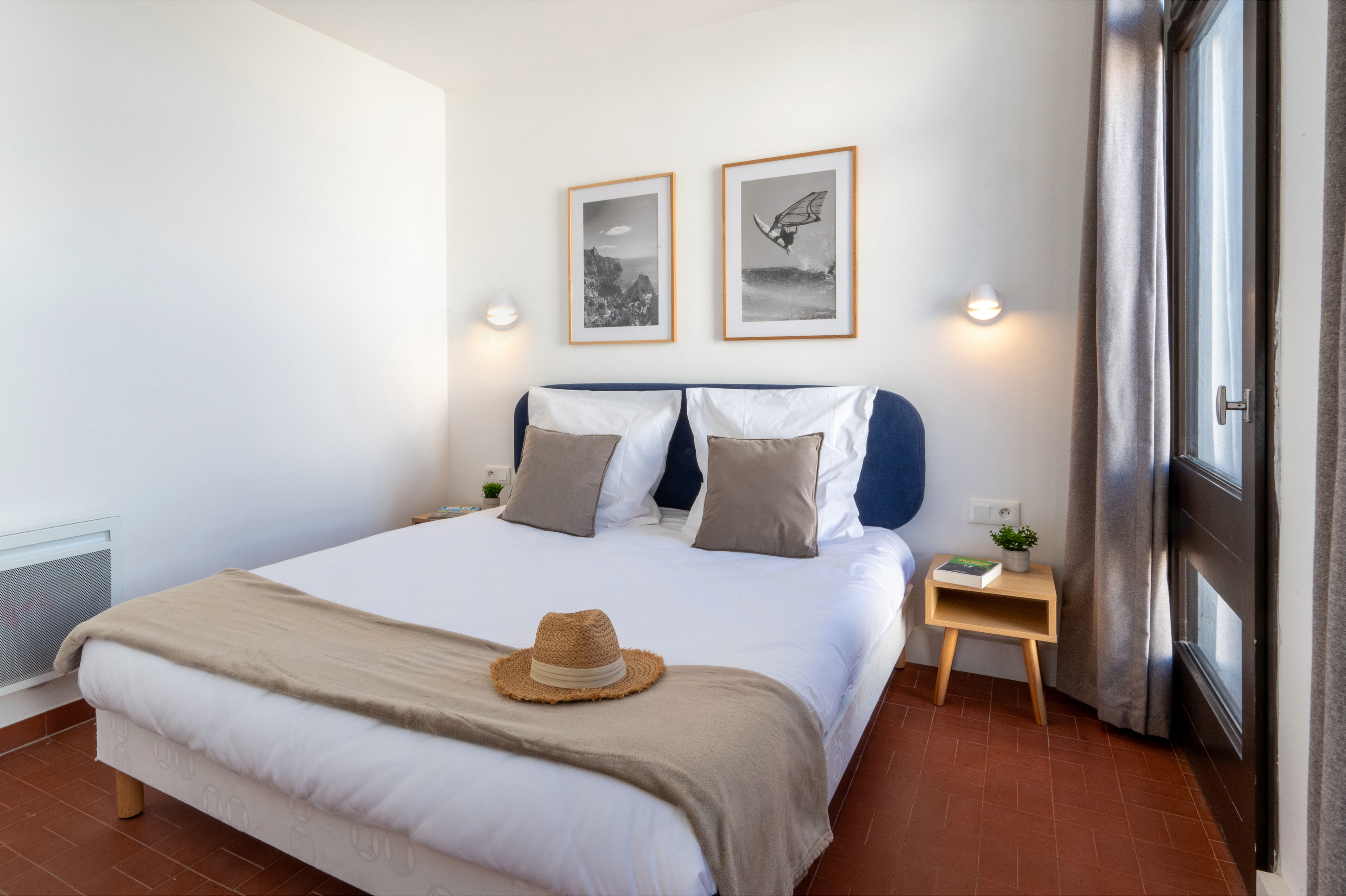 image The double bedroom — a restful retreat after a day on the Mediterranean beach.