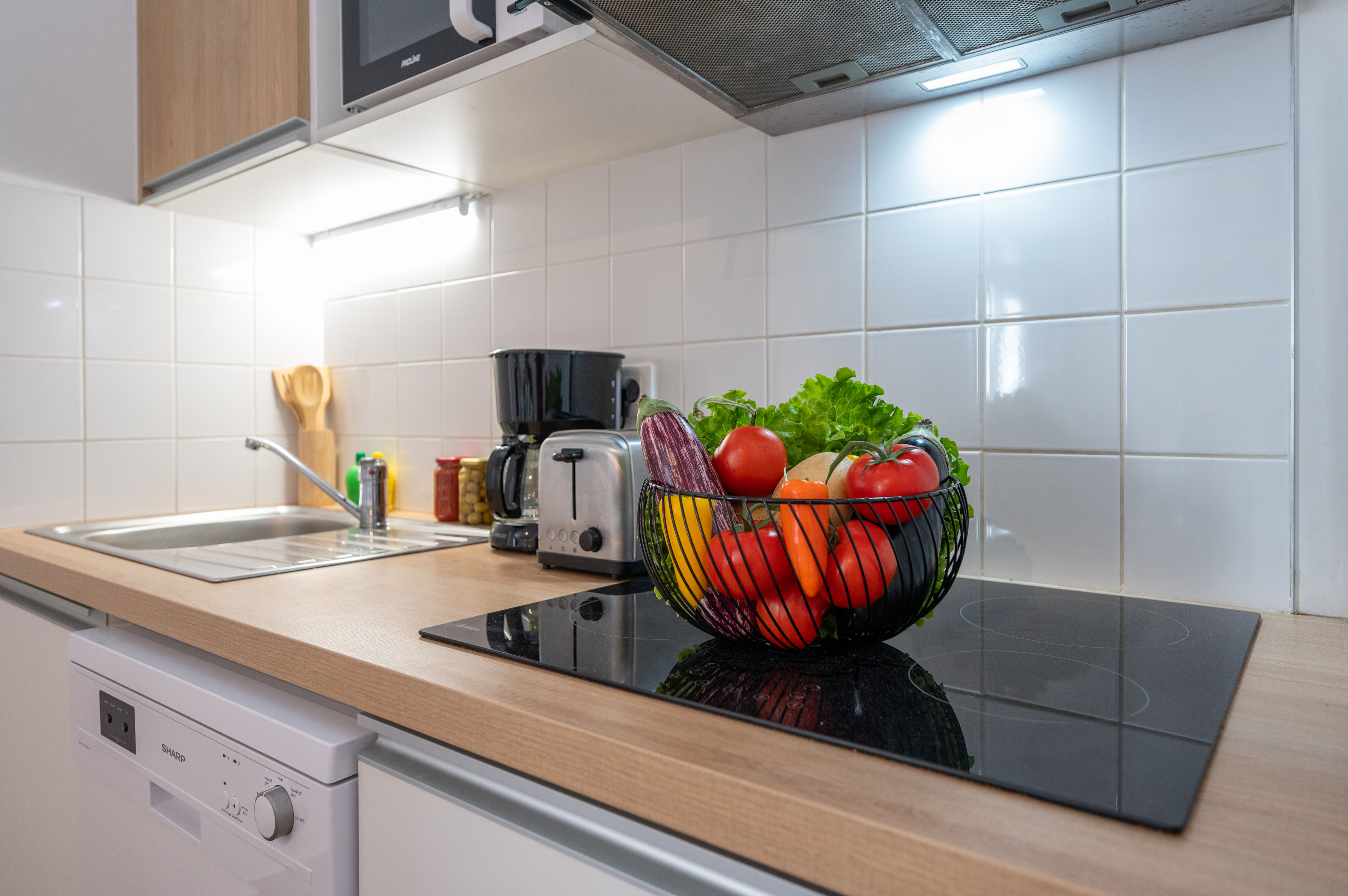 image The kitchenette workstation — stocked with all the basics so you can cook like a local.