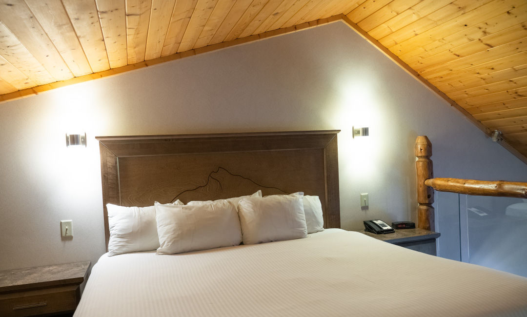 image Loft bedroom with king bed.