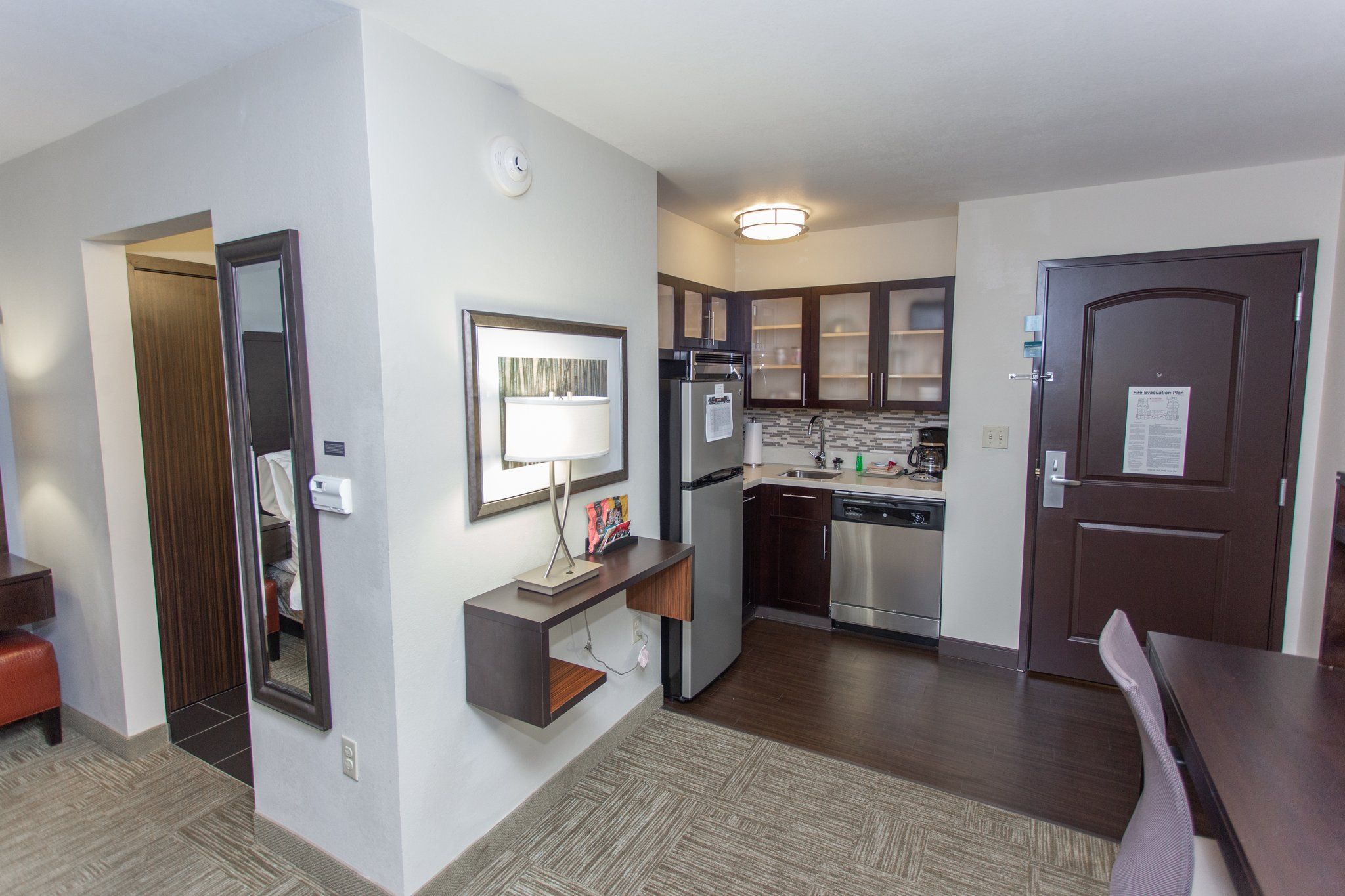 image Kitchen with modern appliances and light decor.