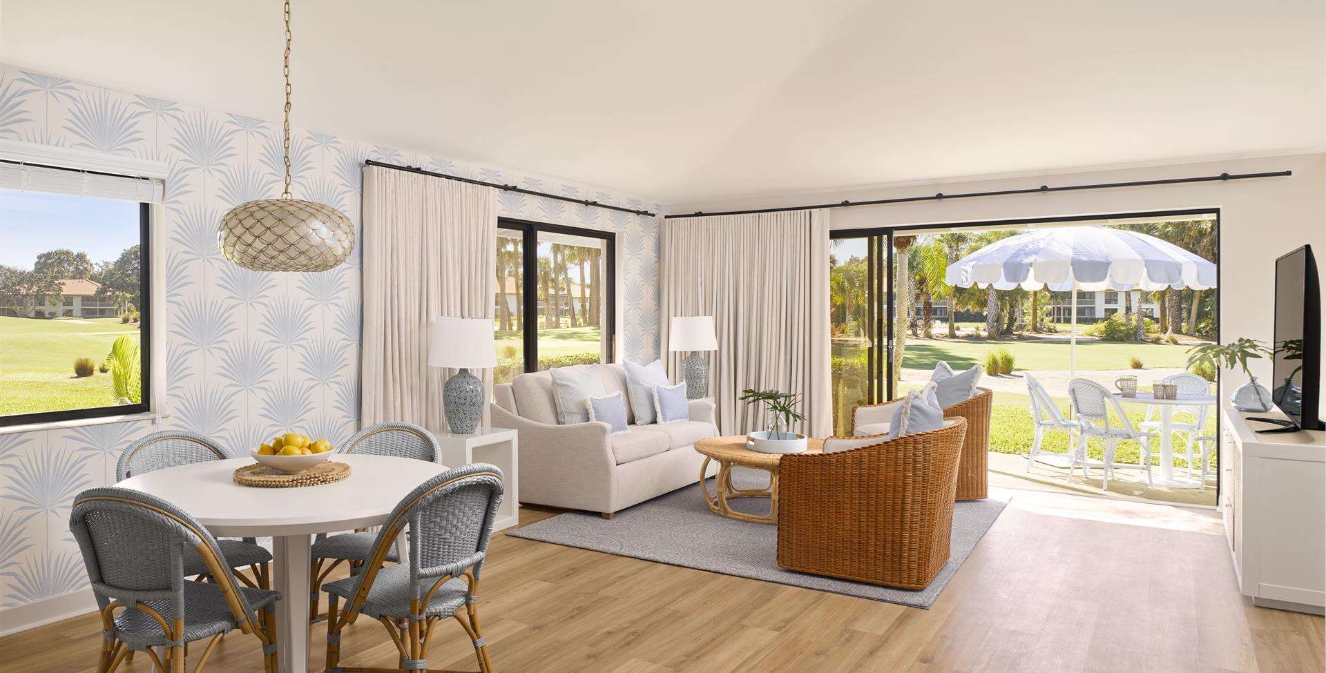image Bistro table and chairs on your private terrace — the spot for morning coffee before teeing off