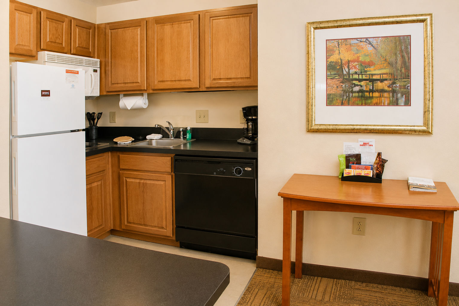 image Bright kitchen with stylish cabinetry and convenient countertop space.
