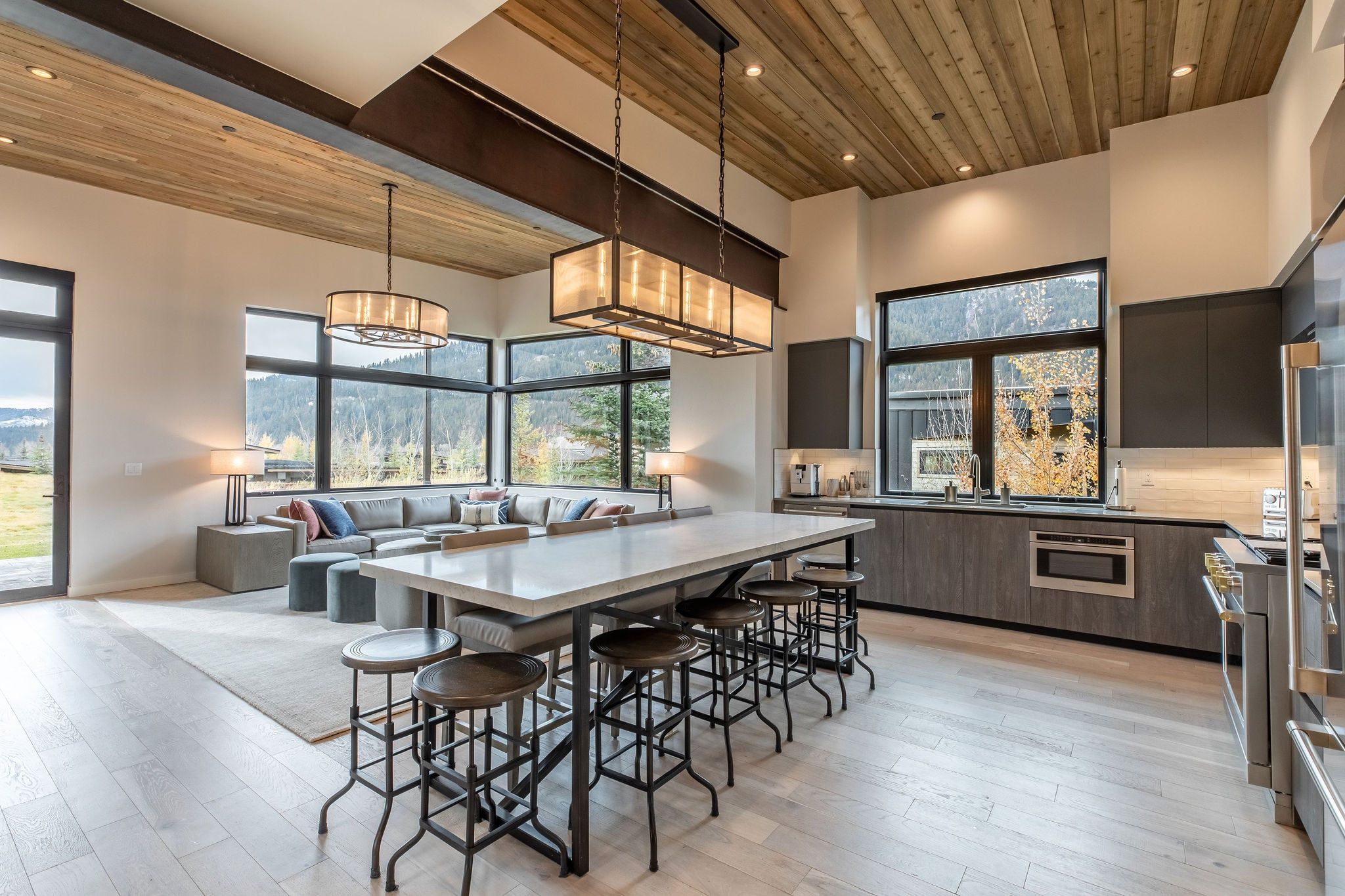 image Spacious kitchen with large island and dining area