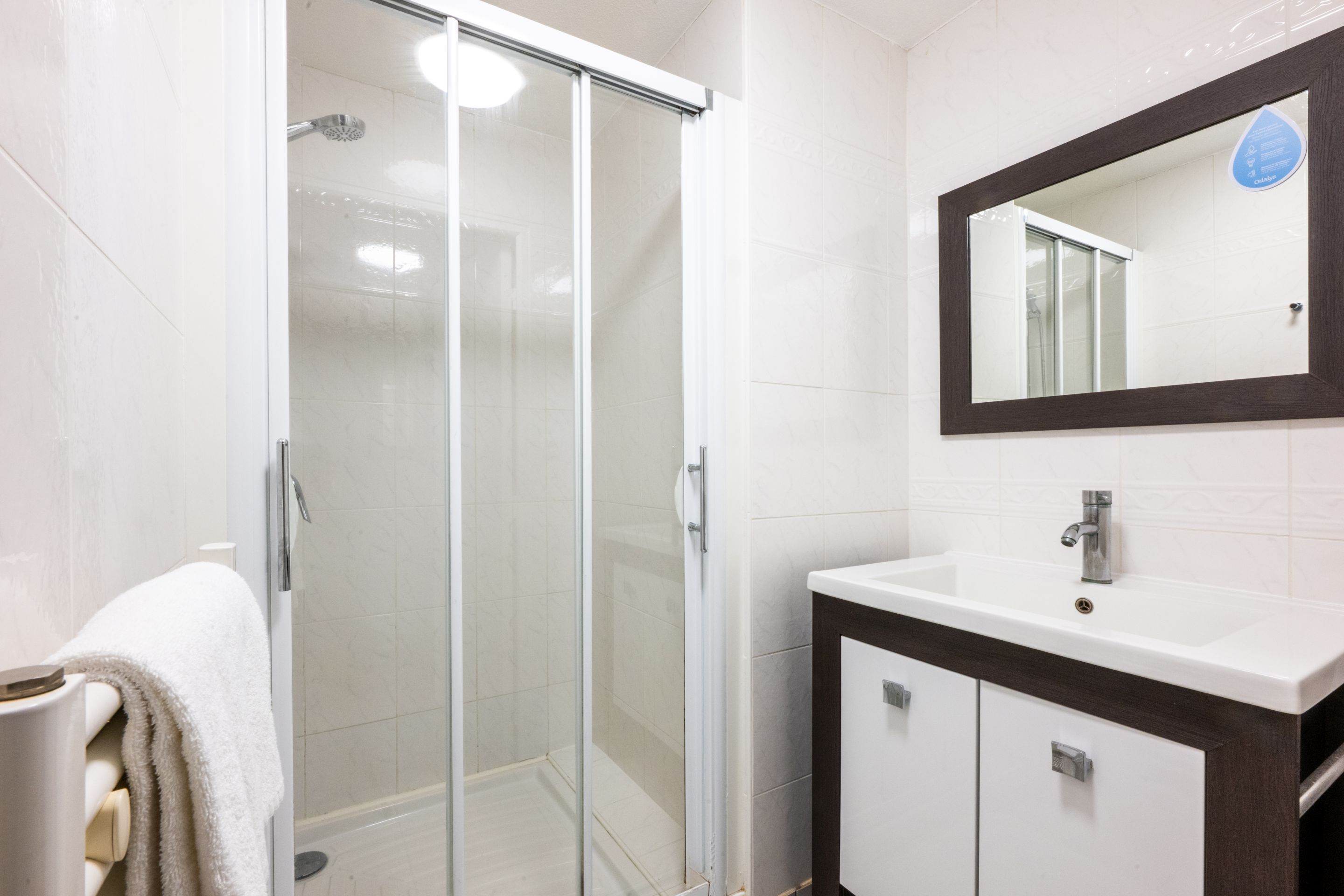image Rinse off after a swim in the heated indoor pool, then get ready in the bathroom before heading out.