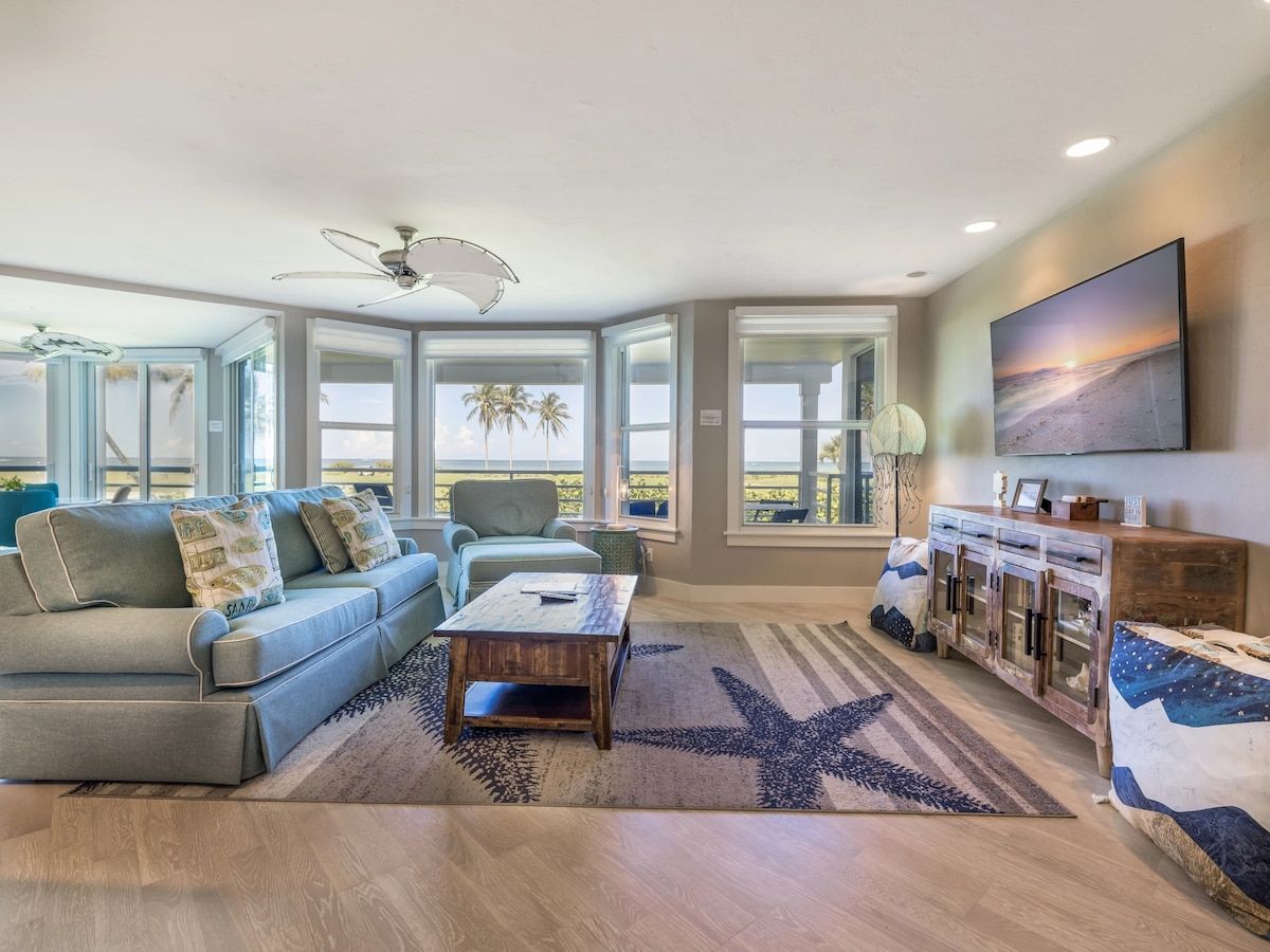 image The living area offers a place to unwind indoors.