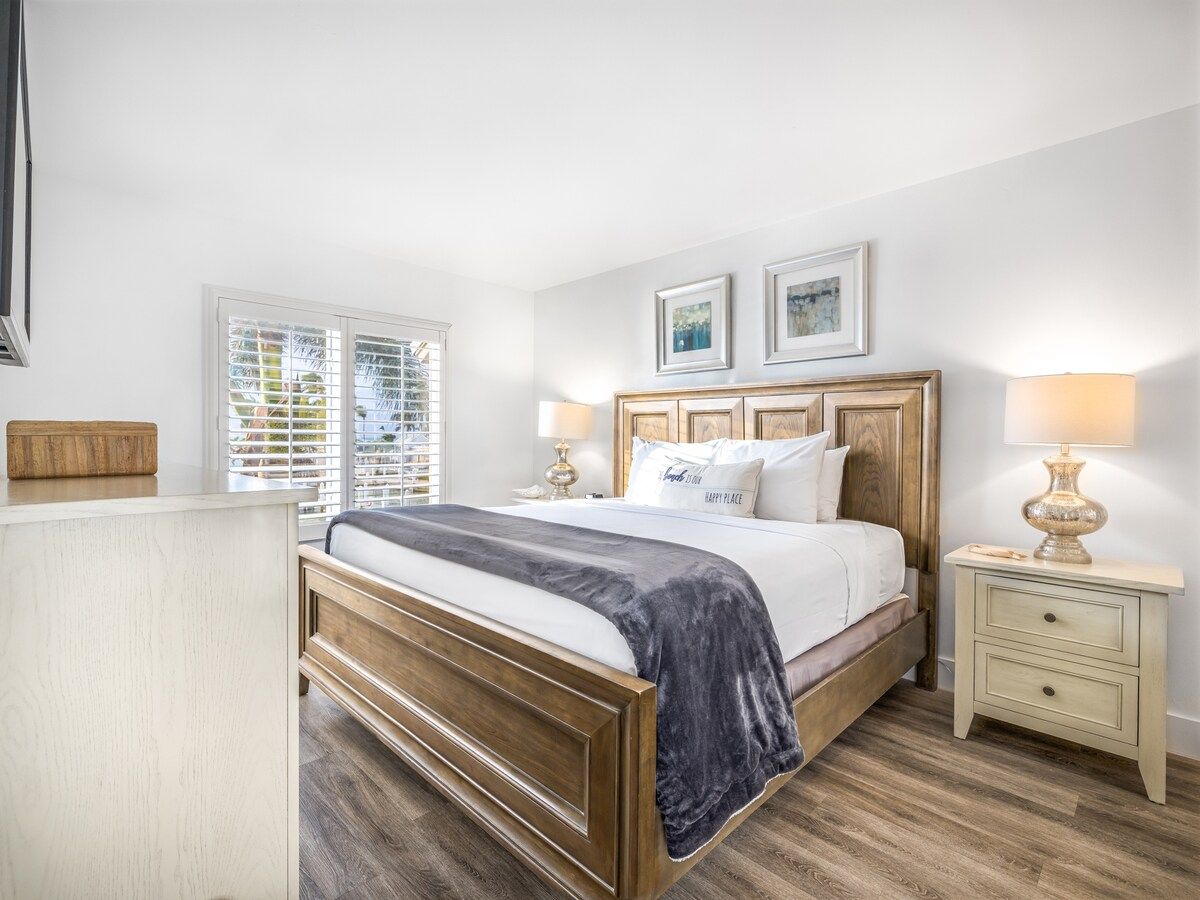 image A bedroom offers a quiet place to sleep.