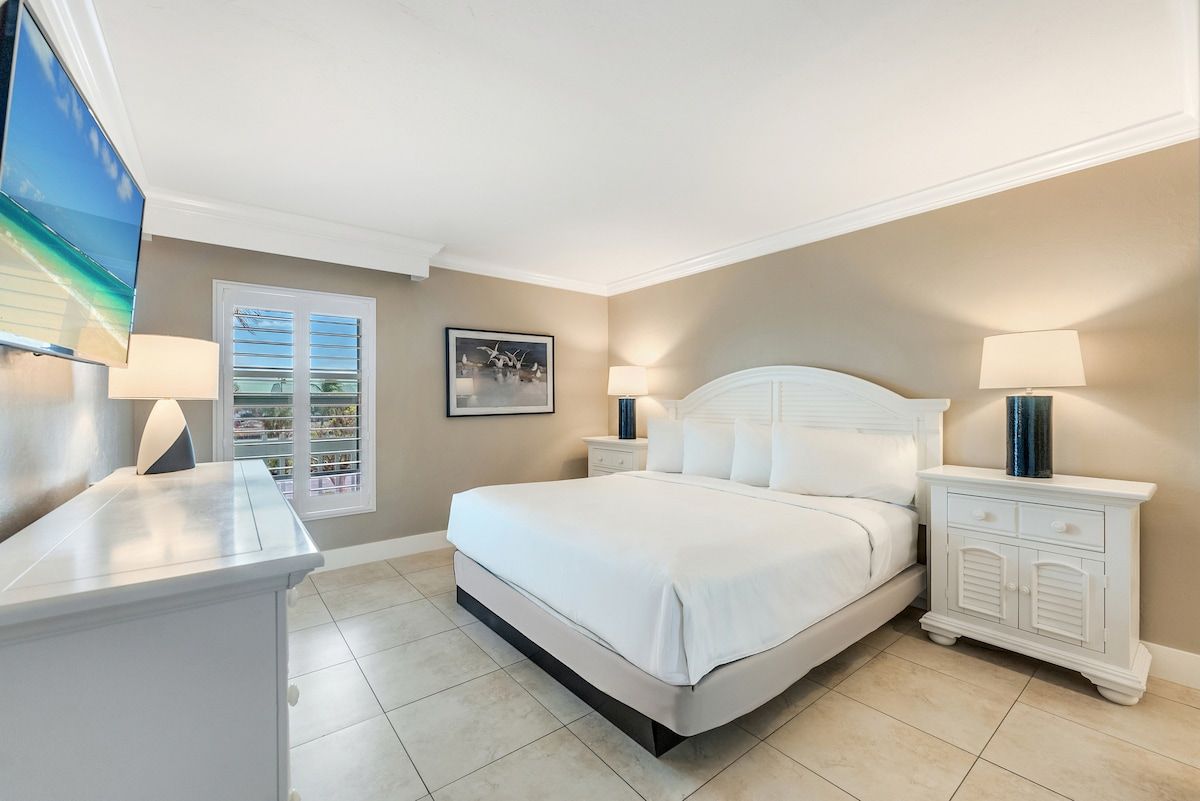 image A bedroom offers a quiet place to sleep.