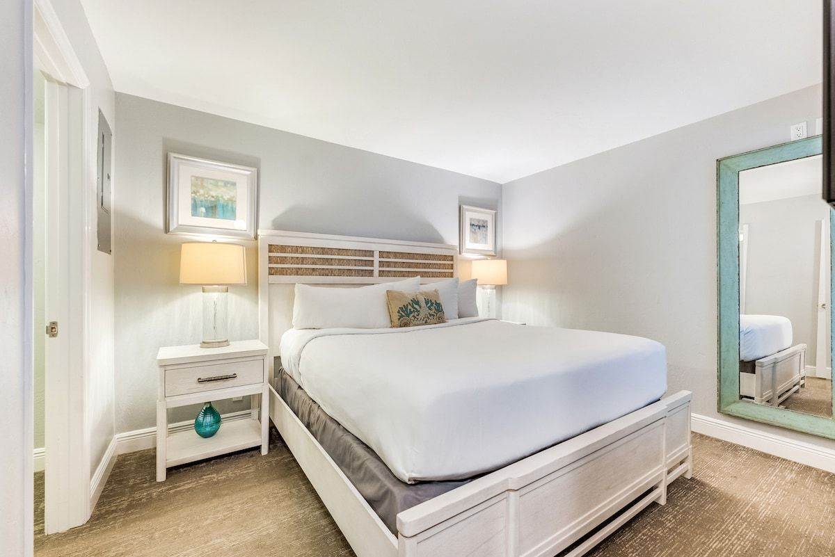 image A bedroom offers a quiet place to sleep.